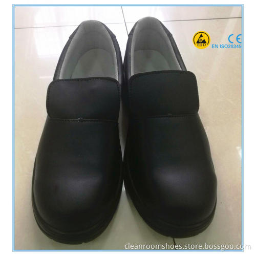 Good quality black color microfiber leather upper PU outsole clean room ESD shoes